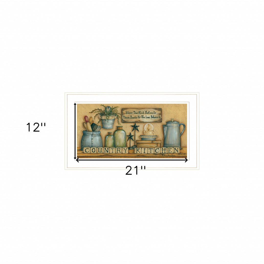 Country Kitchen 5 White Framed Print Kitchen Wall Art