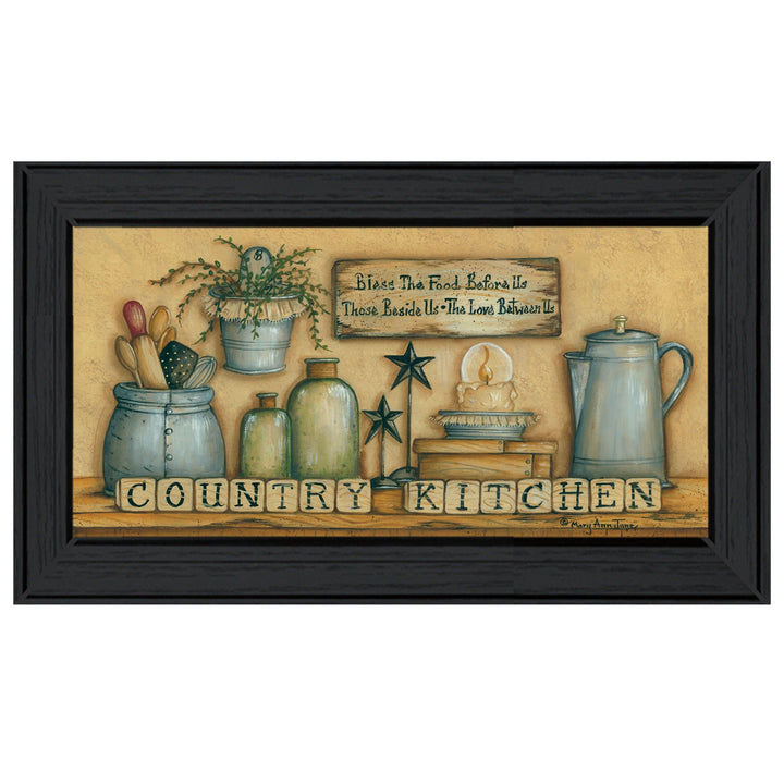 Country Kitchen 6 Black Framed Print Kitchen Wall Art