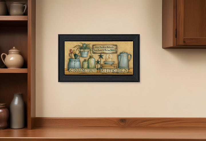 Country Kitchen 6 Black Framed Print Kitchen Wall Art