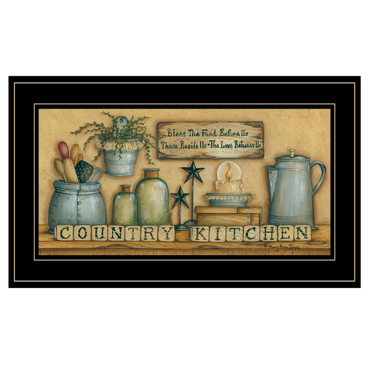 Country Kitchen 7 Black Framed Print Kitchen Wall Art