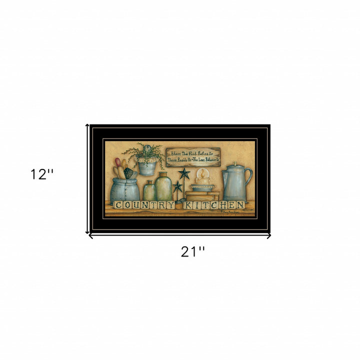 Country Kitchen 7 Black Framed Print Kitchen Wall Art