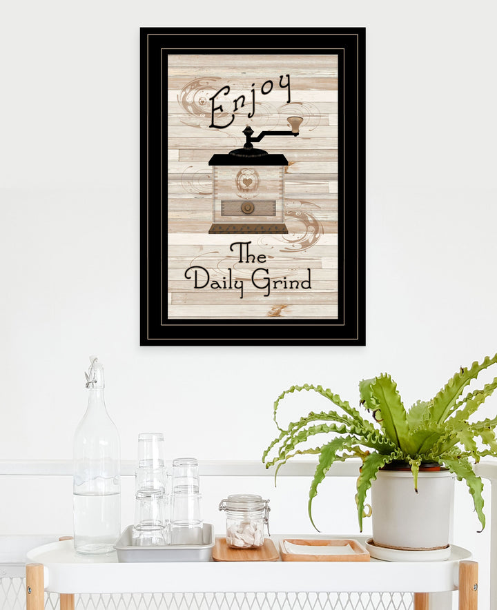 Enjoy the Daily Grind 2 Black Framed Print Kitchen Wall Art