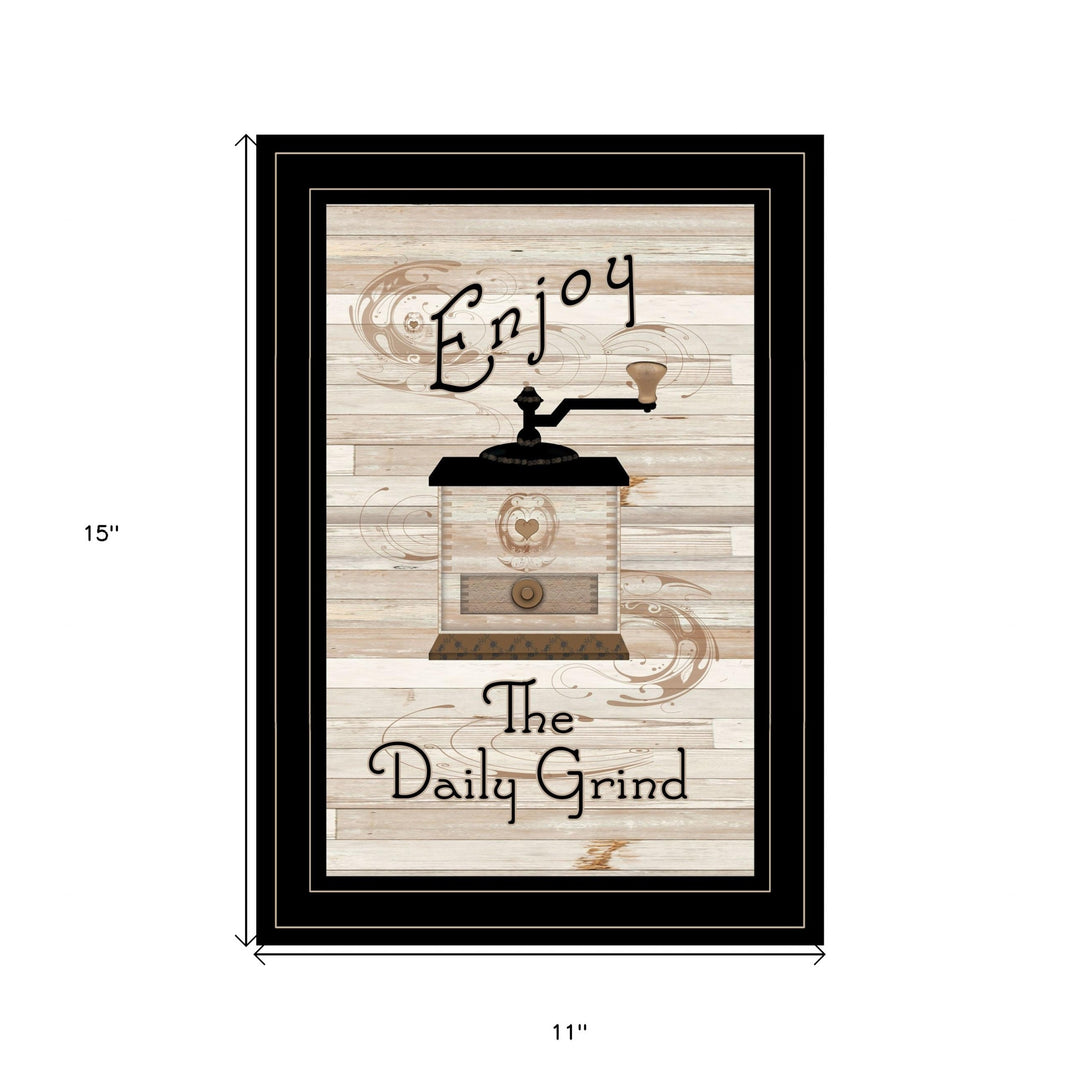 Enjoy the Daily Grind 2 Black Framed Print Kitchen Wall Art