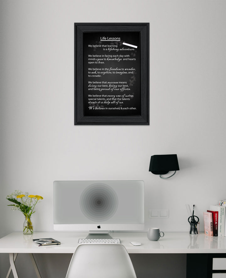 Life Lessons 1 Black Framed Print Wall Art