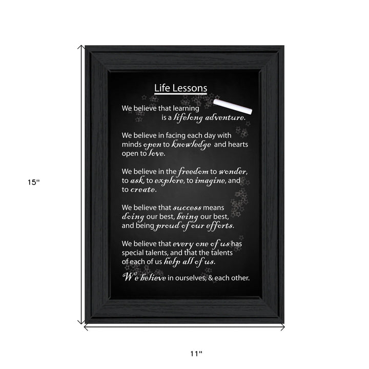 Life Lessons 1 Black Framed Print Wall Art