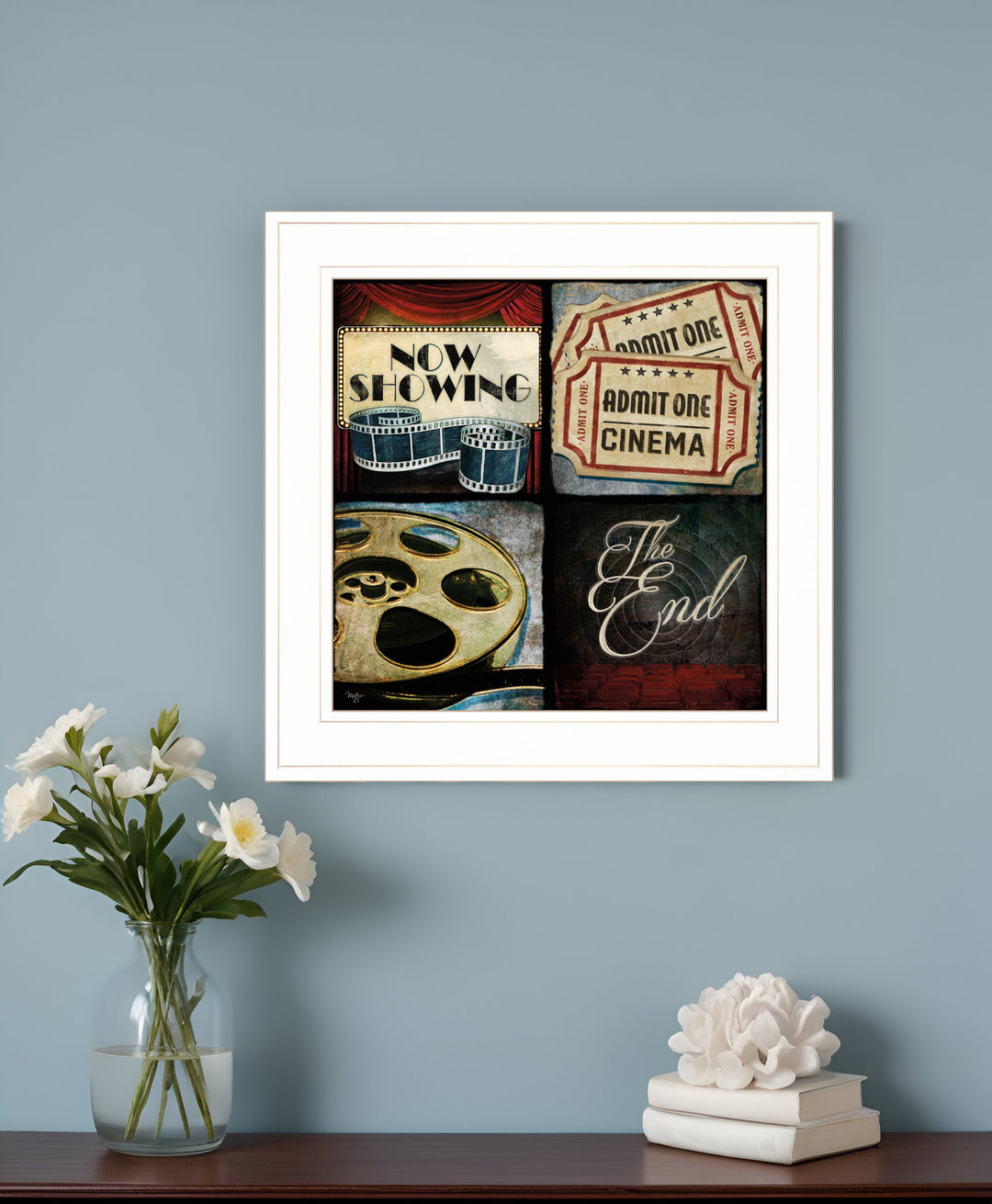 At the Movies I 1 White Framed Print Wall Art