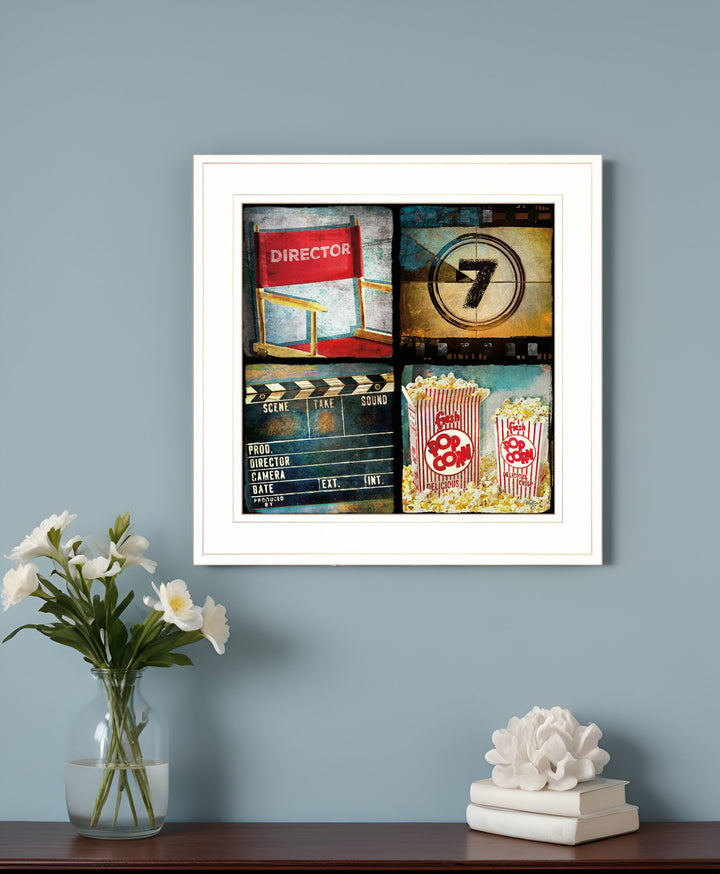 At The Movies 3 White Framed Print Wall Art