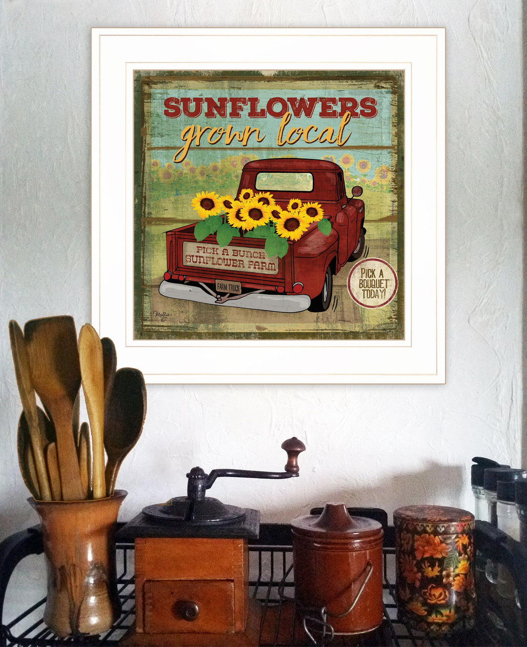 Sunflowers from the Farm 2 White Framed Print Wall Art