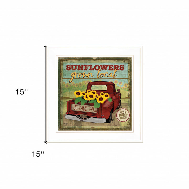 Sunflowers from the Farm 2 White Framed Print Wall Art