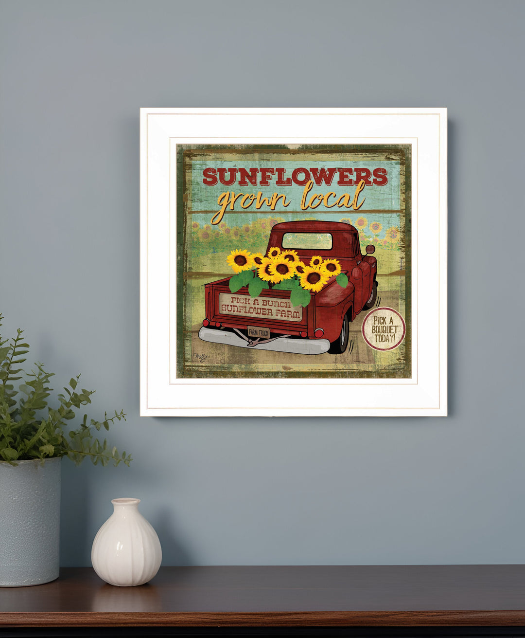 Sunflowers from the Farm 2 White Framed Print Wall Art