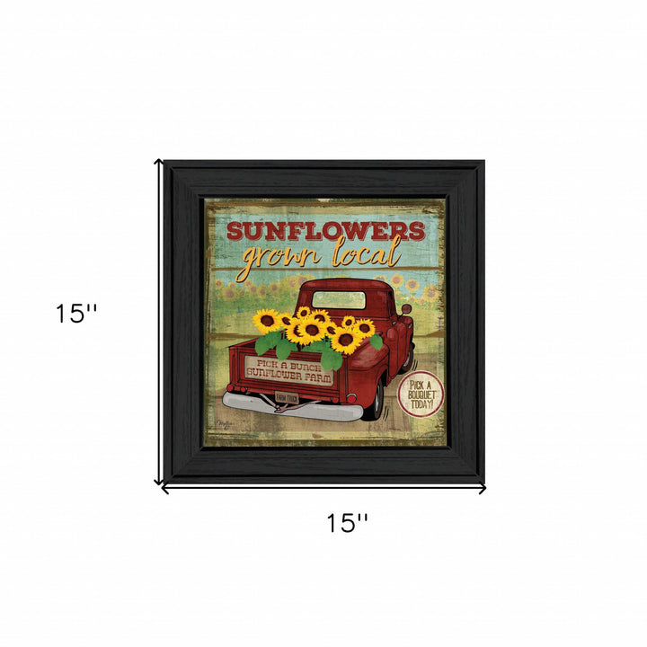 Sunflowers from the Farm 3 Black Framed Print Wall Art