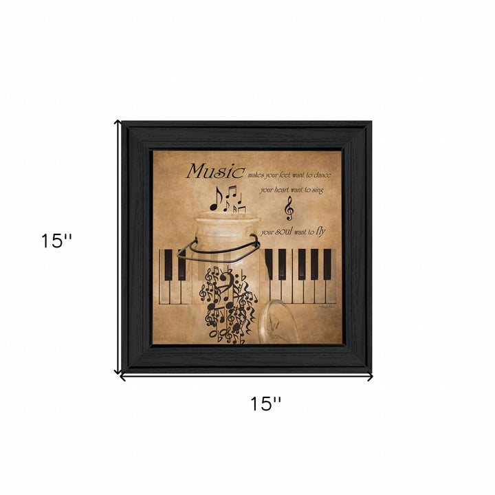 Music 3 Black Framed Print Wall Art