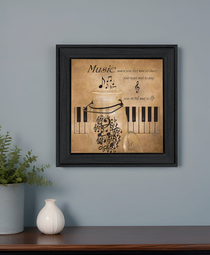 Music 3 Black Framed Print Wall Art