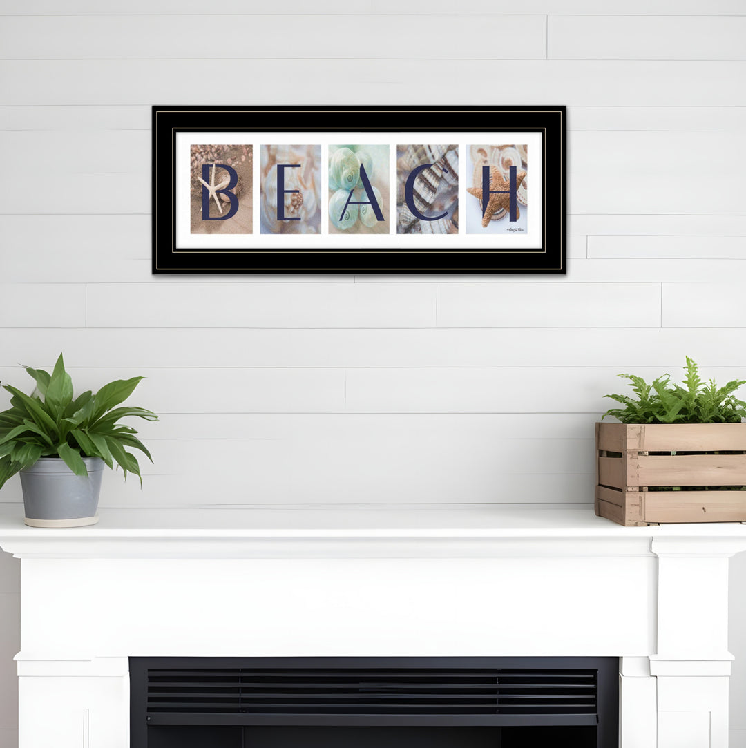 Beach 3 Black Framed Print Wall Art