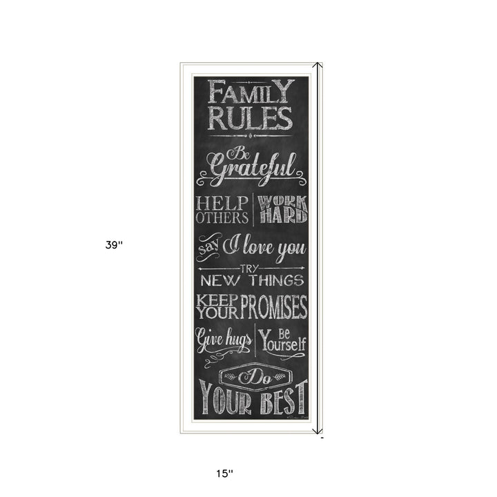 Family Rules 2 White Framed Print Wall Art