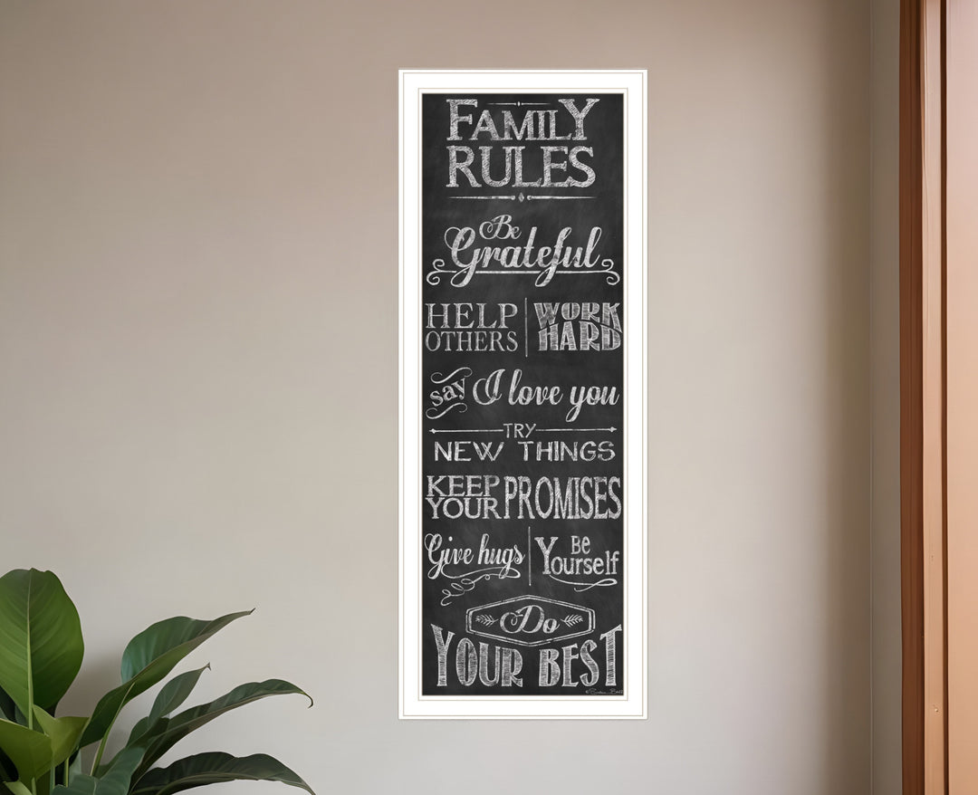 Family Rules 2 White Framed Print Wall Art