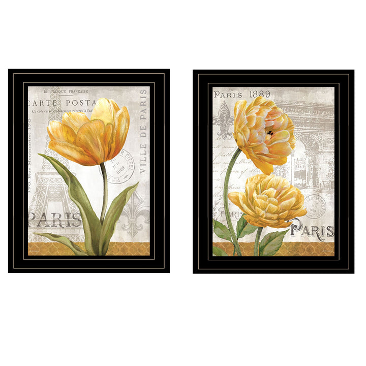 Set Of Two Paris 2 Black Framed Print Wall Art