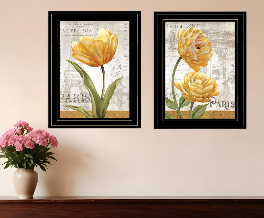 Set Of Two Paris 2 Black Framed Print Wall Art