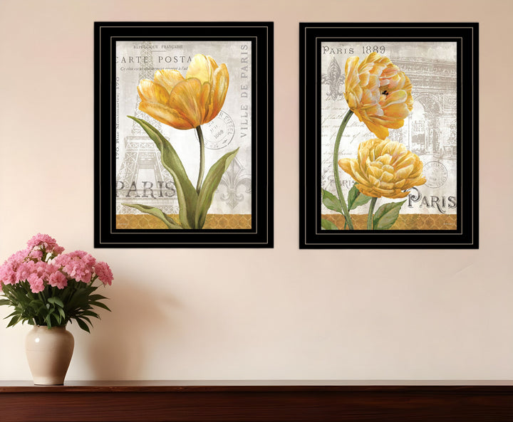 Set Of Two Paris 2 Black Framed Print Wall Art