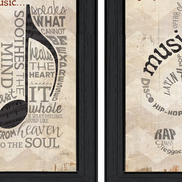 Set Of Two Music 8 Black Framed Print Wall Art