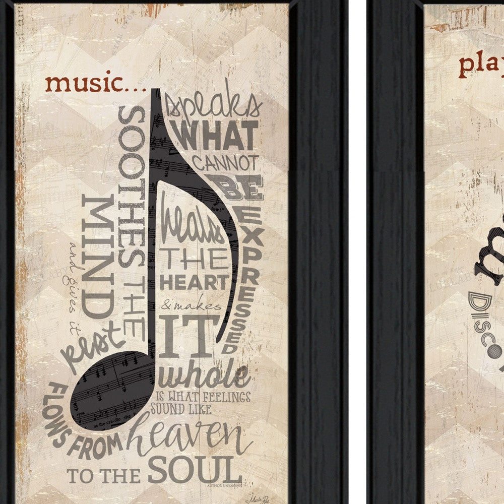 Set Of Two Music 8 Black Framed Print Wall Art