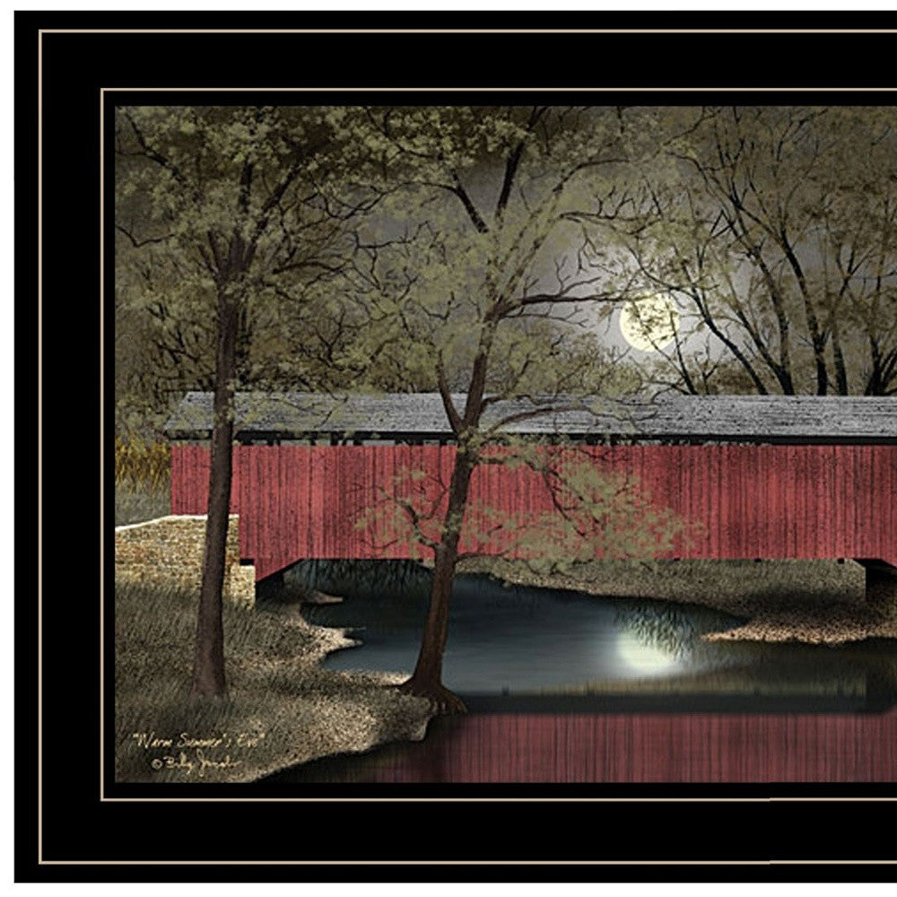 Midnight Moon Black Framed Print Wall Art