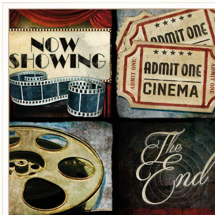 Set Of Two At The Movies 1 White Framed Print Wall Art