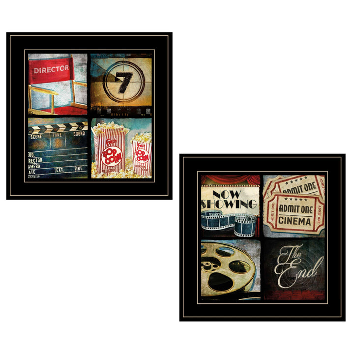 Set Of Two At The Movies Black Framed Print Wall Art