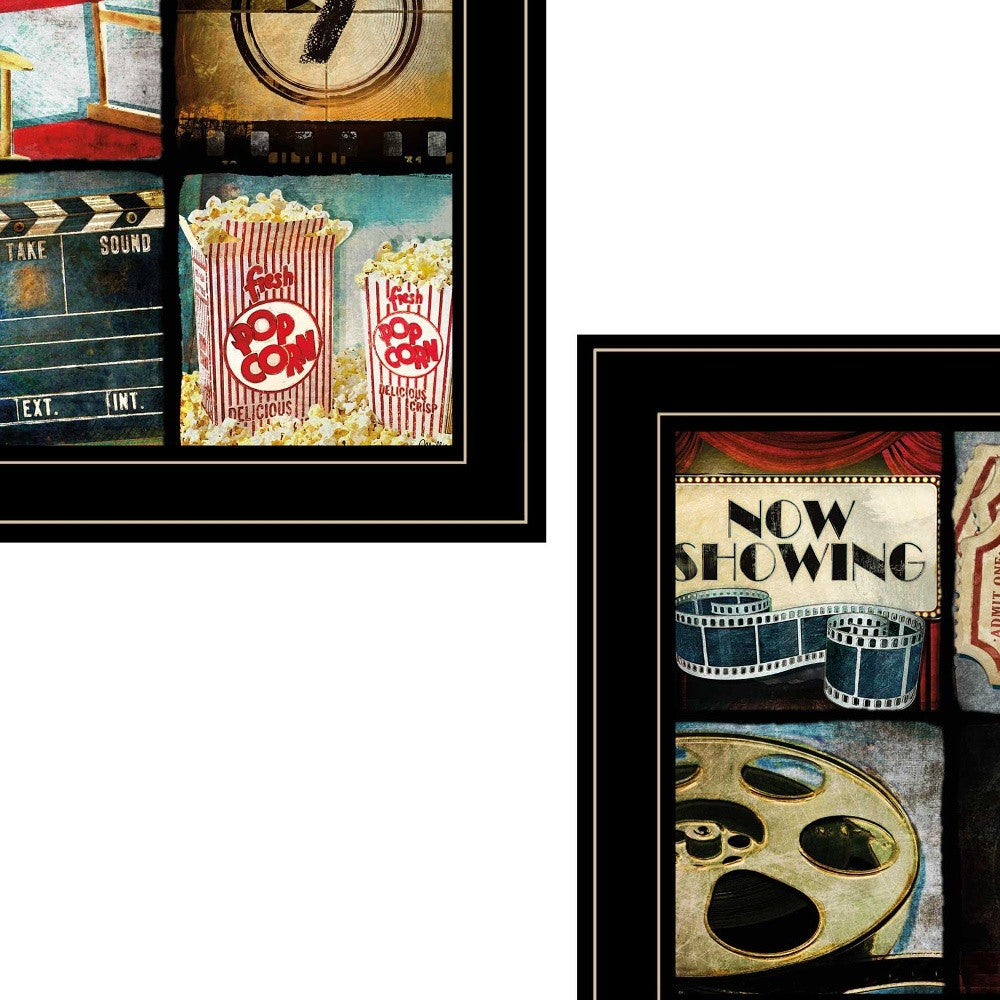 Set Of Two At The Movies Black Framed Print Wall Art