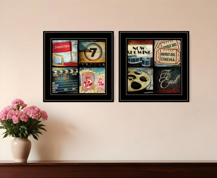 Set Of Two At The Movies Black Framed Print Wall Art