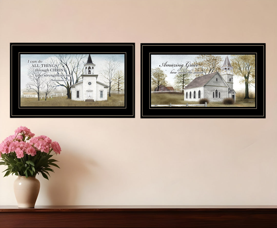 Set Of Two Amazing Grace 4 Black Framed Print Wall Art