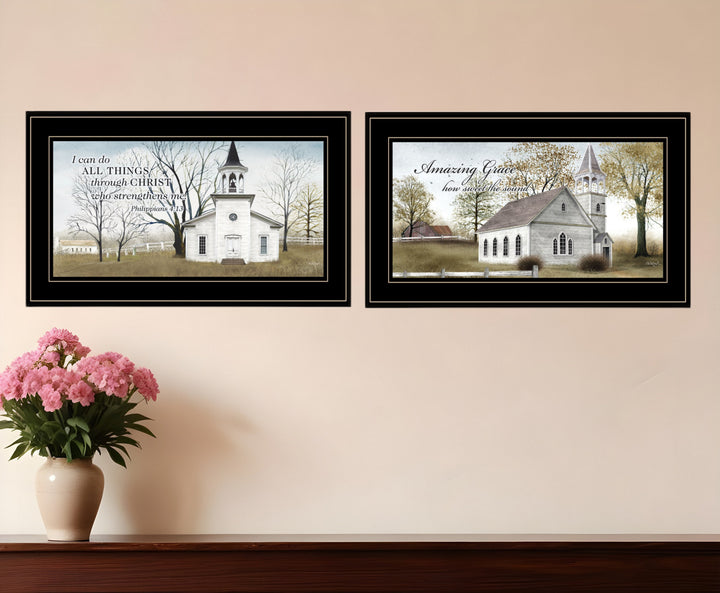 Set Of Two Amazing Grace 4 Black Framed Print Wall Art