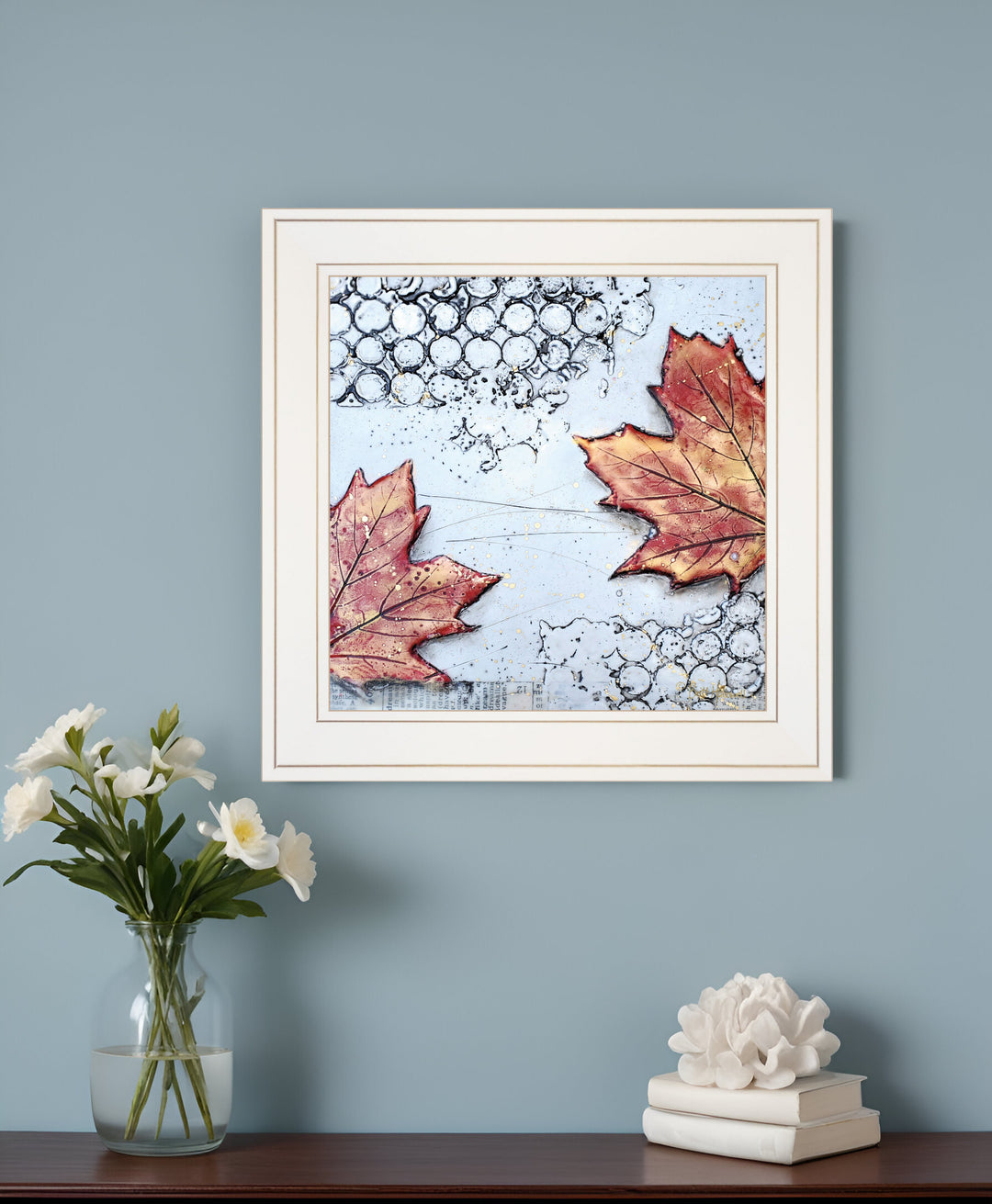 Channeling Fall 3 White Framed Print Wall Art