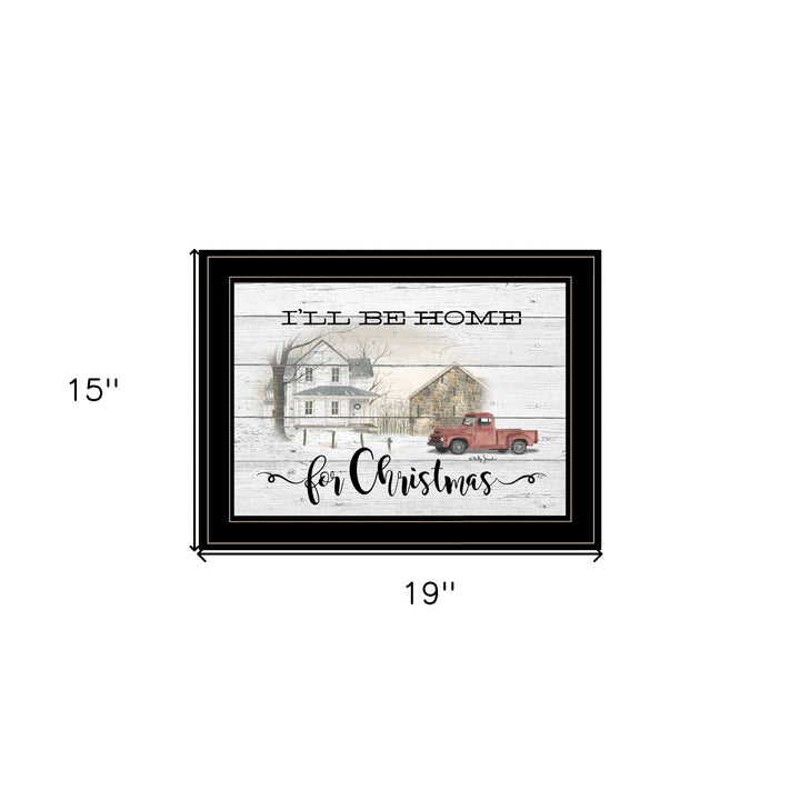 Ill be home for Christmas 3 Black Framed Print Wall Art