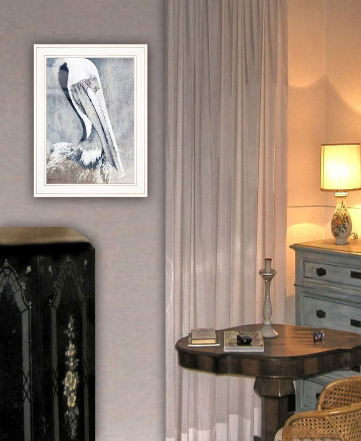 Pelican 1 White Framed Print Kitchen Wall Art