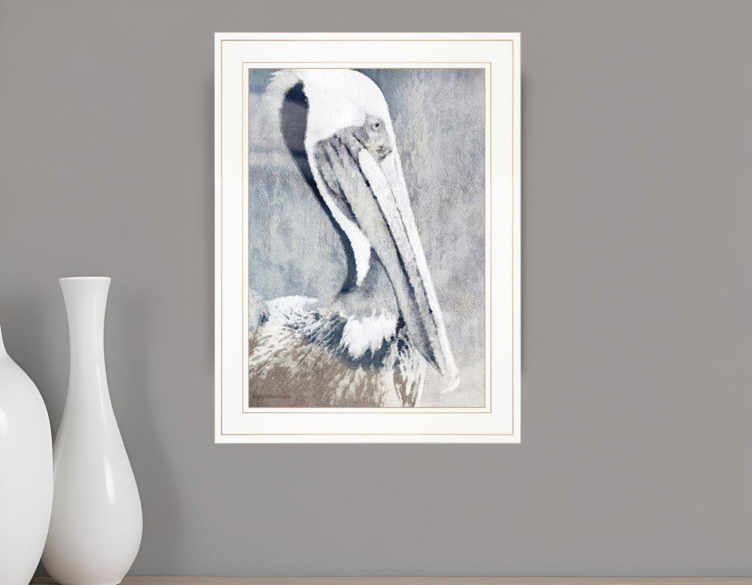 Pelican 1 White Framed Print Kitchen Wall Art