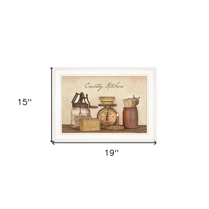 Country Kitchen White Framed Print Kitchen Wall Art