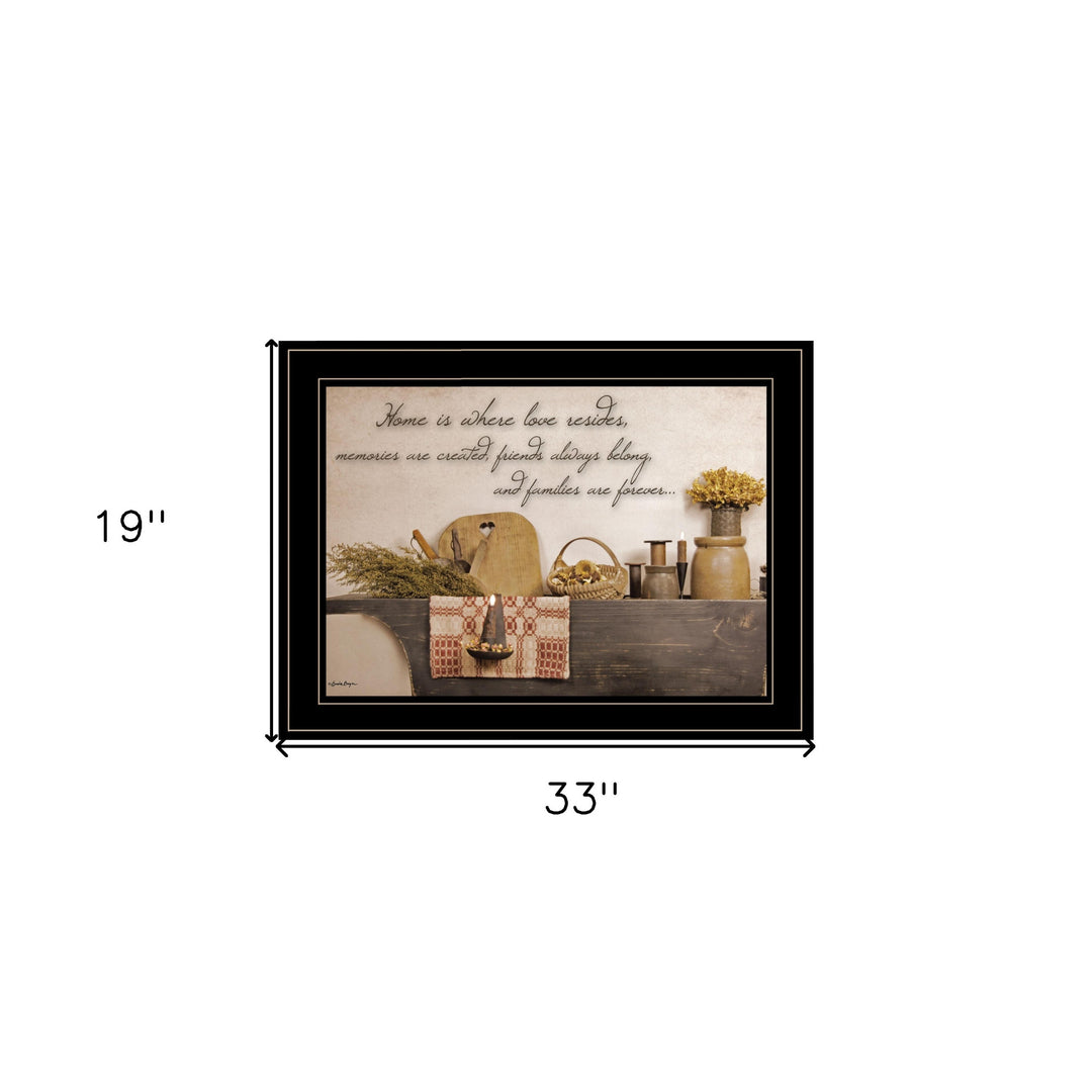 Home is Where Love Resides 2 Black Framed Print Kitchen Wall Art