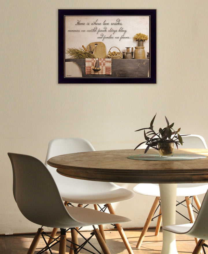 Home is Where Love Resides 3 Black Framed Print Kitchen Wall Art