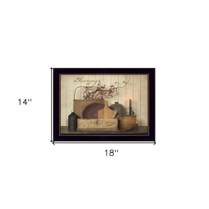 Count your Blessing 3 Black Framed Print Wall Art