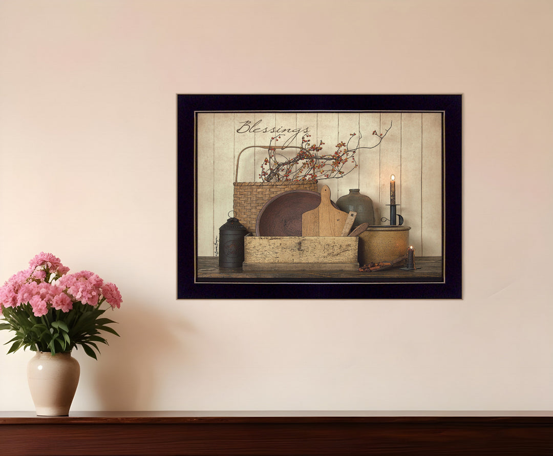 Count your Blessing 3 Black Framed Print Wall Art