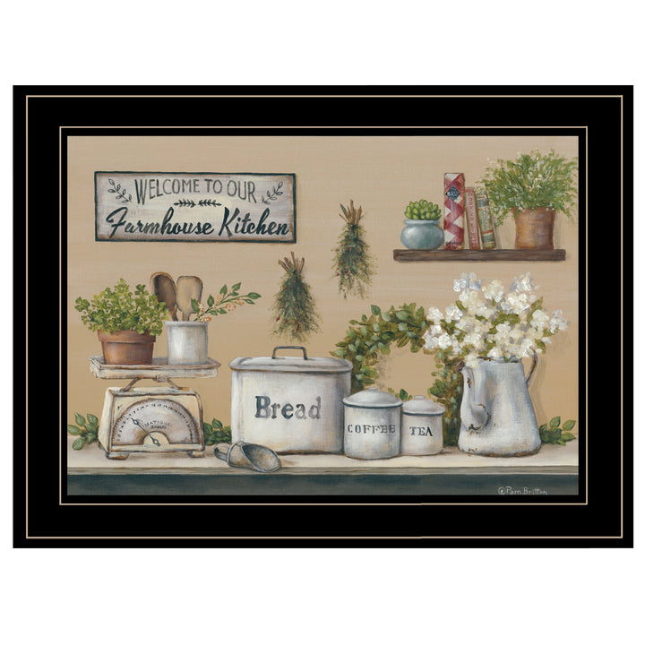 Garden Farmhouse Kitchen Black Framed Print Kitchen Wall Art