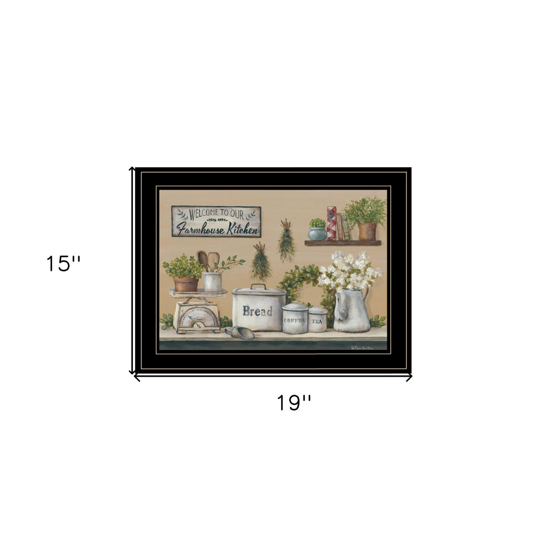 Garden Farmhouse Kitchen Black Framed Print Kitchen Wall Art