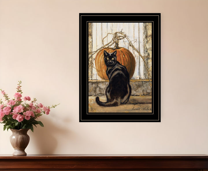 Black Cat 2 Black Framed Print Wall Art