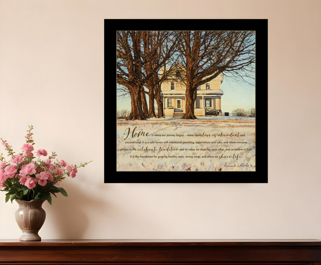 Home 3 Black Framed Print Wall Art