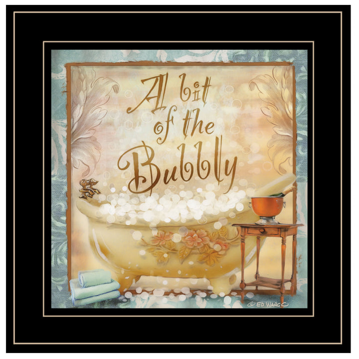 A Bit of Bubbly 2 Black Framed Print Bathroom Wall Art