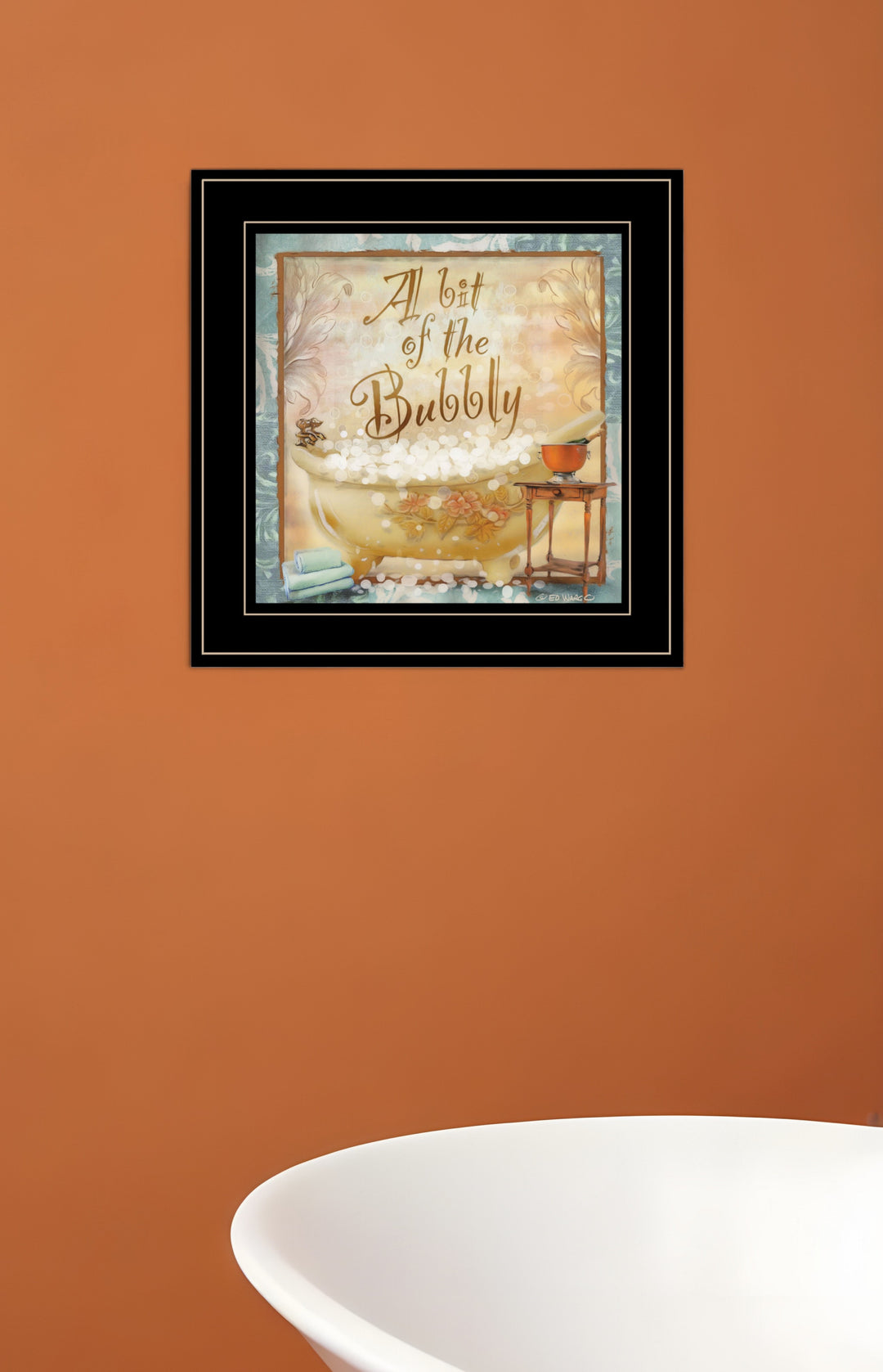 A Bit of Bubbly 2 Black Framed Print Bathroom Wall Art