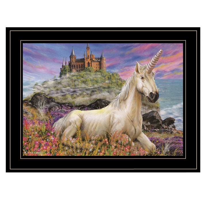 Royal Unicorn 3 Black Framed Print Wall Art