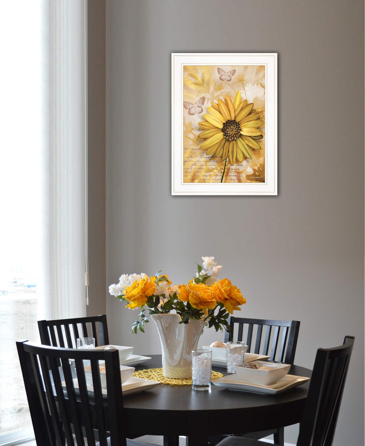 Flowers and Butterflies II 2 White Framed Print Wall Art