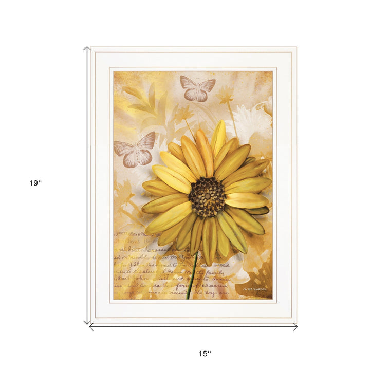 Flowers and Butterflies II 2 White Framed Print Wall Art